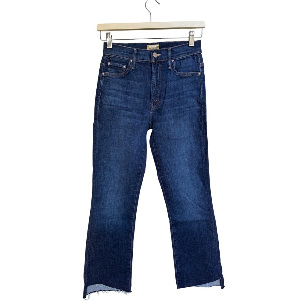 Mother The Insider Crop Step Fray Jeans Girl Crush Dark Wash High Rise Size 25